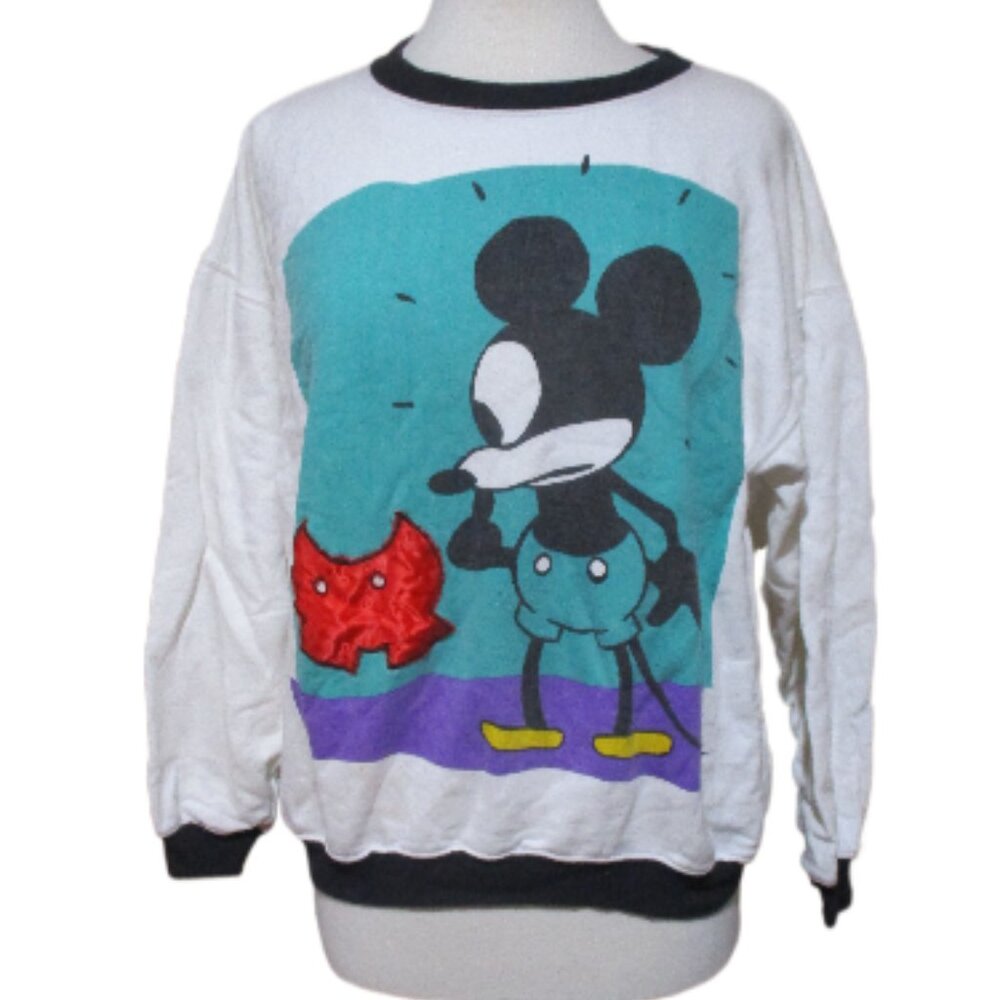 Vintage Rare 90s 80s Retro Colorful Mickey & Co. JG Hooks Sweatshirt Small